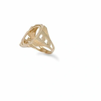 MARKENLOS 9CT GELBGOLD HALB QUADRAT KETTE SOVEREIGN HALTERUNG RING NEU