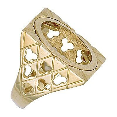 MARKENLOS 9CT GELBGOLD (HALB) QUADRATISCH TOP SOVEREIGN RING