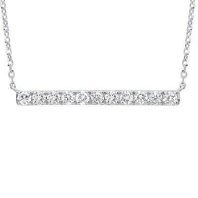 MARKENLOS 9CT WEISS GOLD 0.33CT DIAMANT STANGEN HALSKETTE