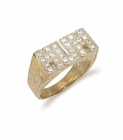 MARKENLOS 9CT GELBGOLD MUSTER SEITEN MUTTER RING