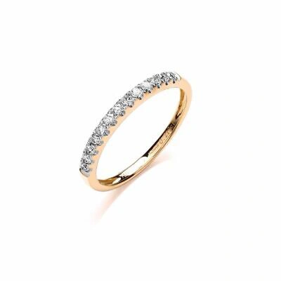 MARKENLOS 18CT GELBGOLD 0.20CTW HALBER EWIGKEITSRING