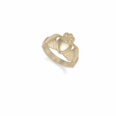 MARKENLOS 9CT GELBGOLD CLADDAGH RING NEU