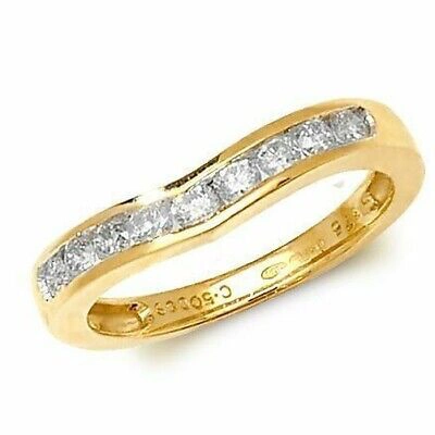 LONDON JEWELLERY CENTRE GEKENNZEICHNET 9CT GELBGOLD 0.50CT DIAMANT KANAL QUERLENKER RINGGRÖSSEN J-Q NEU