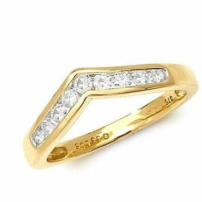 LONDON JEWELLERY CENTRE GEKENNZEICHNET 9CT GELBGOLD 0.33CT DIAMANT KANAL SET QUERLENKER GRÖSSE J-Q NEU