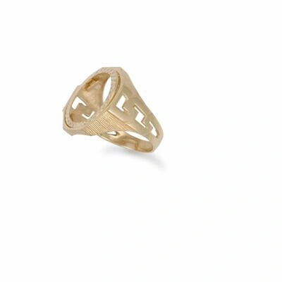 MARKENLOS 9CT GELBGOLD VOLL SECHSECKIG KETTE SOVEREIGN HALTERUNG RING NEU