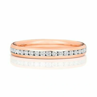 MARKENLOS ROSE GOLD 9CT EWIGKEITSRING DIAMANT NEU