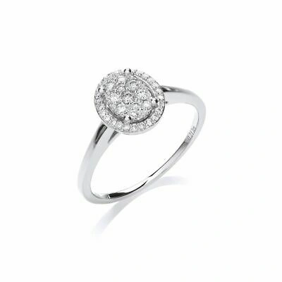 MARKENLOS 18CT WEISS GOLD 0.20CT DIAMANT KLEID RING