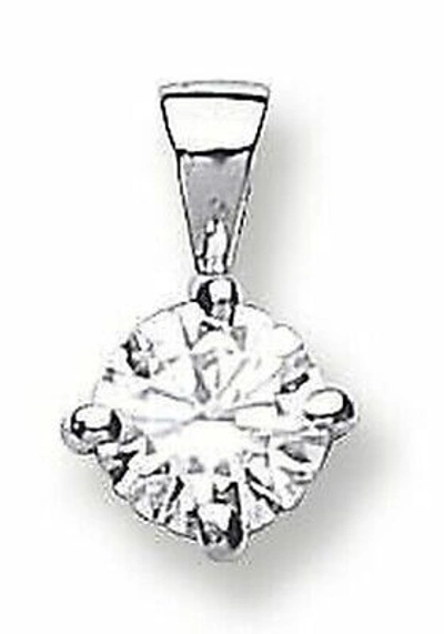 MARKENLOS 18CT WEISS GOLD 0.25CT KLAUE SET DIAMANT ANHÄNGER 8MM