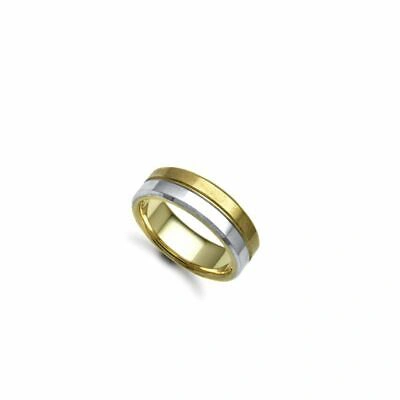 MARKENLOS 5MM - 9CT GELBGOLD / WEISS GOLD SPANGE EHERING NEU
