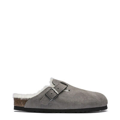 BIRKENSTOCK BIRKENSTOCK WOMENS BOSTON SHEARLING NARROW SLIPPER STONE COIN - SALE