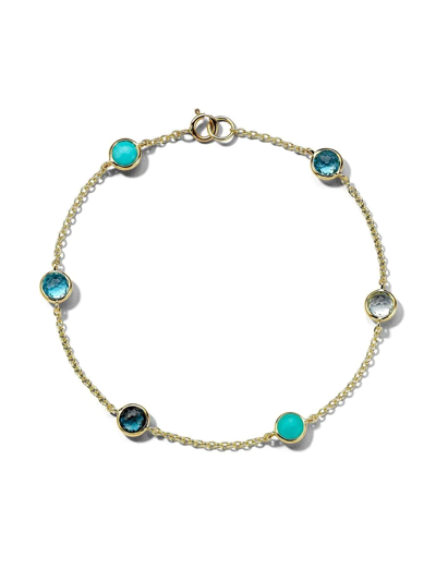 IPPOLITA 18KT YELLOW GOLD LOLLIPOP 6-STONE STATION GEMSTONE BRACELET