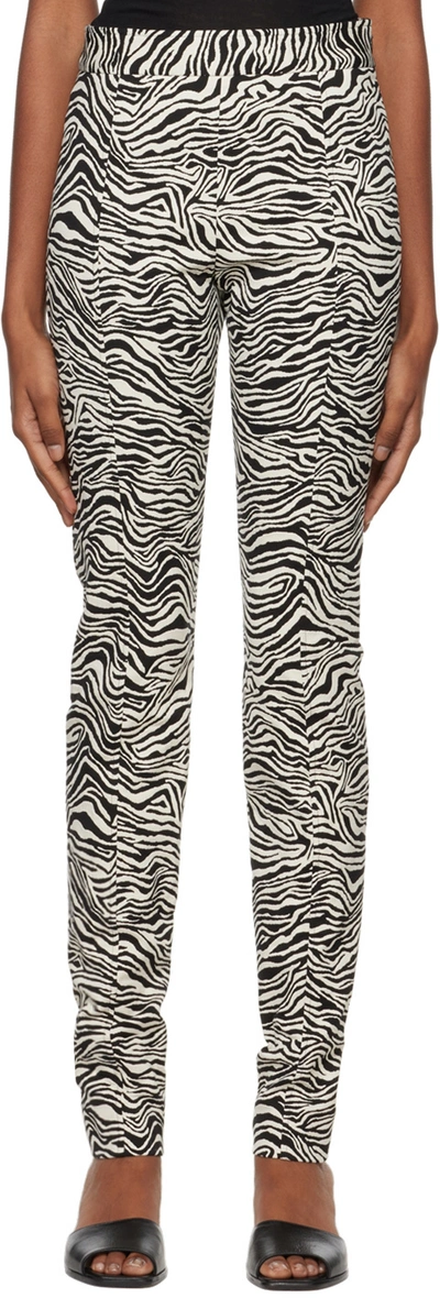 PROENZA SCHOULER BLACK & WHITE PROENZA SCHOULER WHITE LABEL ZEBRA TROUSERS