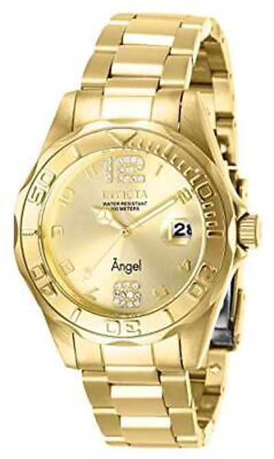 INVICTA INVICTA WOMEN'S 28680 ANGEL QUARTZ 3 HAND GOLD DIAL WATCH