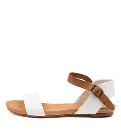 DJANGO & JULIETTE DJANGO & JULIETTE JINNIT WHITE TAN LEATHER WHITE TAN WOMENS SHOES CASUAL