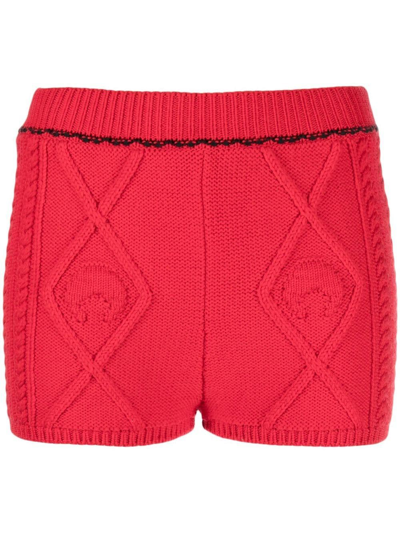 MARINE SERRE CABLE KNIT MINI SHORTS