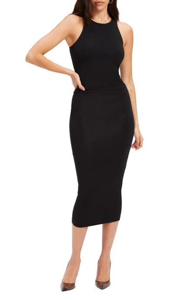 GOOD AMERICAN GOOD TOUCH CUTAWAY BODY-CON MIDI DRESS