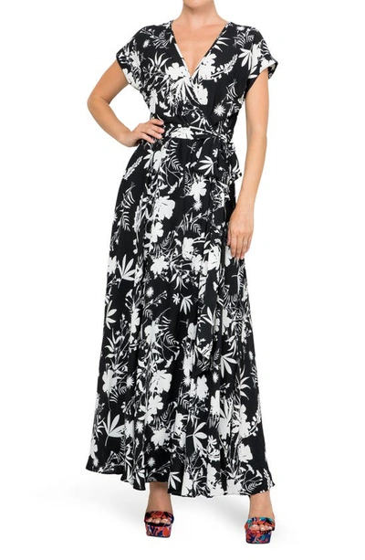 MEGHAN LA MEGHAN LA JASMINE FLORAL PRINT WRAP MAXI DRESS