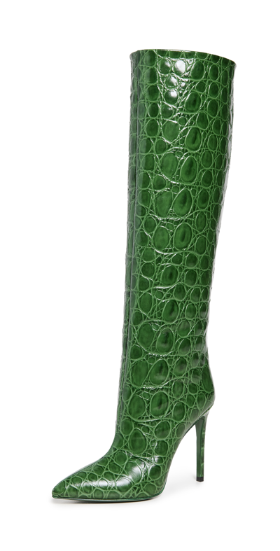 PARIS TEXAS MOC CROCO STILETTO HEEL TALL BOOTS