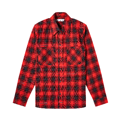 OFF-WHITE OFF-WHITE STENCIL FLANNEL CHECK SHIRT 'RED/BLACK'
