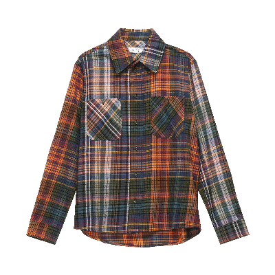 OFF-WHITE OFF-WHITE STENCIL FLANNEL CHECK SHIRT 'ORANGE/BLACK'