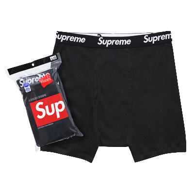 SUPREME SUPREME X HANES BOXER BRIEFS (4 PACK) 'BLACK'