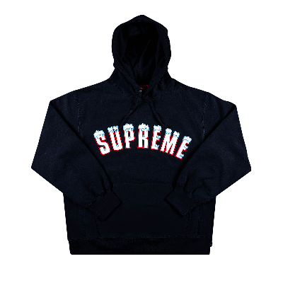 SUPREME SUPREME ICY ARC HOODED SWEATSHIRT 'NAVY'