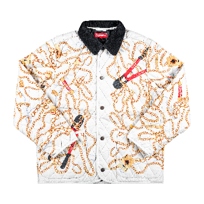 SUPREME SUPREME CHAINS QUILTED JACKET 'WHITE'