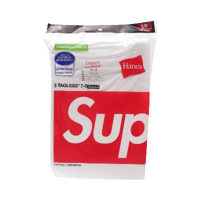 SUPREME SUPREME X HANES TAGLESS TEES (3 PACK) 'WHITE'