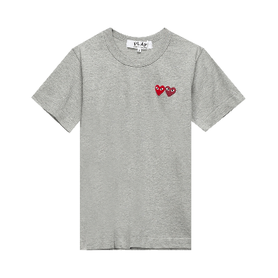 COMME DES GARÇONS PLAY DOUBLE HEART TEE 'GREY'