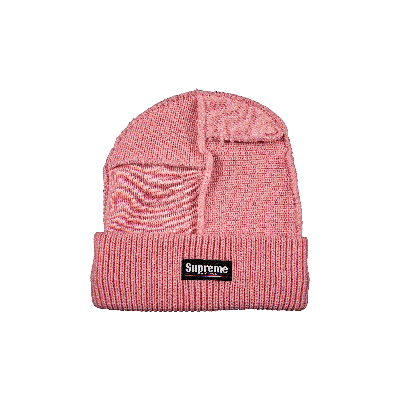 SUPREME SUPREME PANELED SEAM BEANIE 'PINK'
