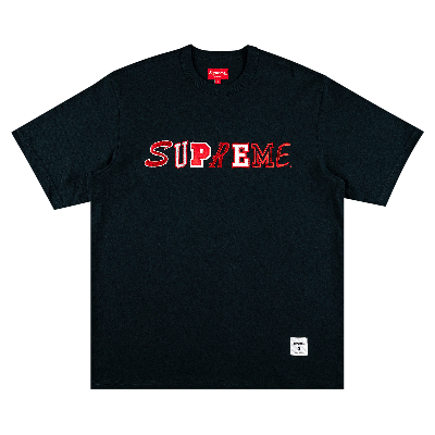 SUPREME SUPREME COLLAGE LOGO SHORT-SLEEVE TOP 'NAVY'