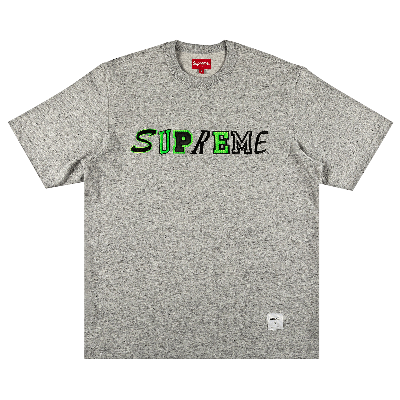 SUPREME SUPREME COLLAGE LOGO SHORT-SLEEVE TOP 'HEATHER GREY'
