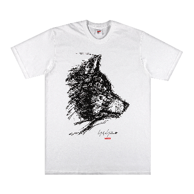 SUPREME SUPREME X YOHJI YAMAMOTO SCRIBBLE WOLF TEE 'WHITE'