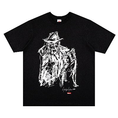 SUPREME SUPREME X YOHJI YAMAMOTO SCRIBBLE PORTRAIT TEE 'BLACK'