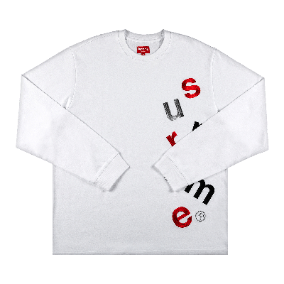 SUPREME SCATTER LOGO LONG-SLEEVE TOP 'WHITE'