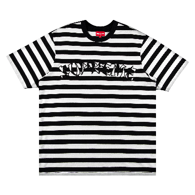 SUPREME STRIPE APPLIQUÉ SHORT-SLEEVE TOP 'BLACK'