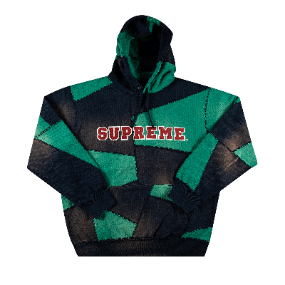 SUPREME SUPREME PATCHWORK HOODED SWEATSHIRT 'NAVY'