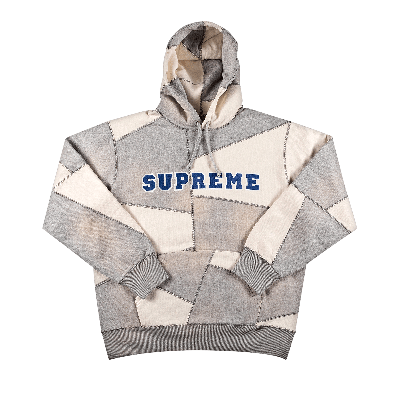 SUPREME SUPREME PATCHWORK HOODED SWEATSHIRT 'HEATHER GREY'