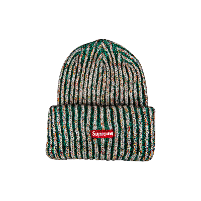 SUPREME SUPREME RAINBOW KNIT LOOSE GAUGE BEANIE 'DARK GREEN'