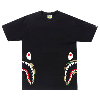 BAPE BAPE 1ST CAMO SIDE SHARK TEE 'BLACK/YELLOW'