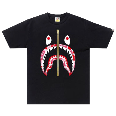 BAPE BAPE ABC CAMO SHARK TEE 'BLACK/PINK'