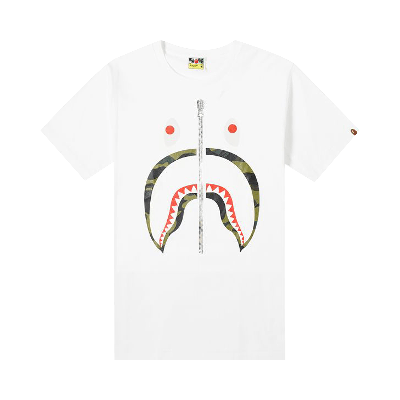 BAPE BAPE ABC CAMO SHARK TEE 'WHITE/GREEN'