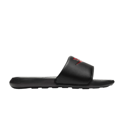 NIKE VICTORI ONE SLIDES 'BLACK RED'