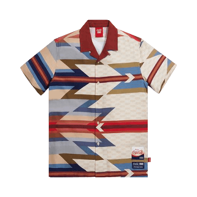 KITH X COCA-COLA X PENDLETON CAMP COLLAR SHIRT 'MAROON/MULTI'