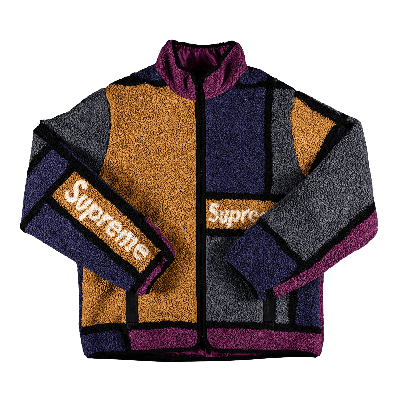 SUPREME SUPREME REVERSIBLE COLORBLOCKED FLEECE JACKET 'PURPLE'