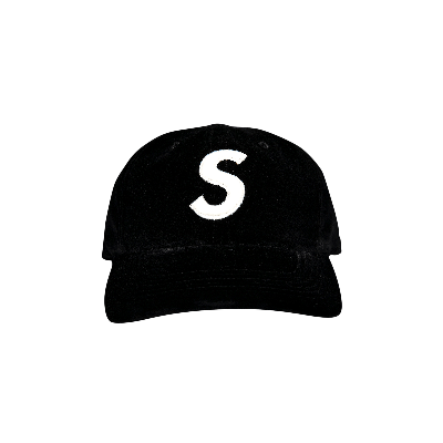 SUPREME SUPREME VELVET S LOGO 6-PANEL 'BLACK'