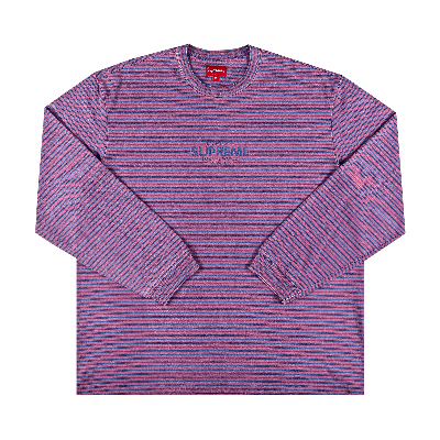 SUPREME MICRO STRIPE LONG-SLEEVE TOP 'PINK'