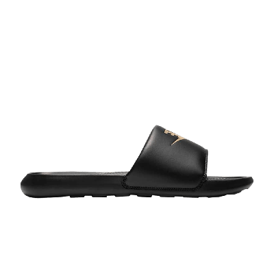 NIKE VICTORI ONE SLIDE 'BLACK METALLIC GOLD'
