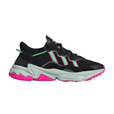 ADIDAS ORIGINALS WMNS OZWEEGO 'BLACK SHOCK LIME PINK'