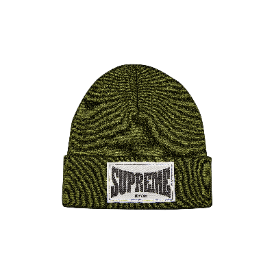 SUPREME SUPREME WOVEN LABEL BEANIE 'OLIVE'